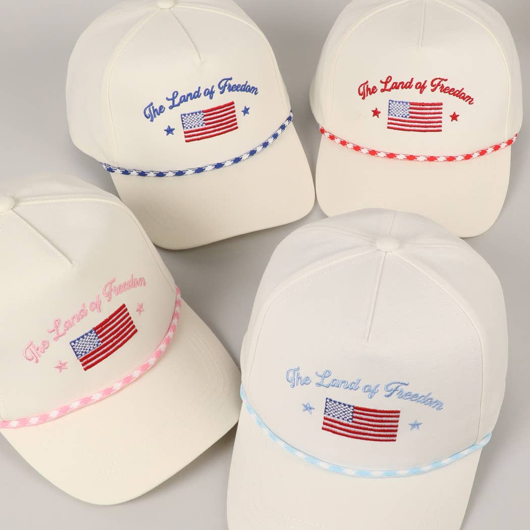 Land of Freedom American Flag Trucker Hat | Embroidered Patriotic Cap