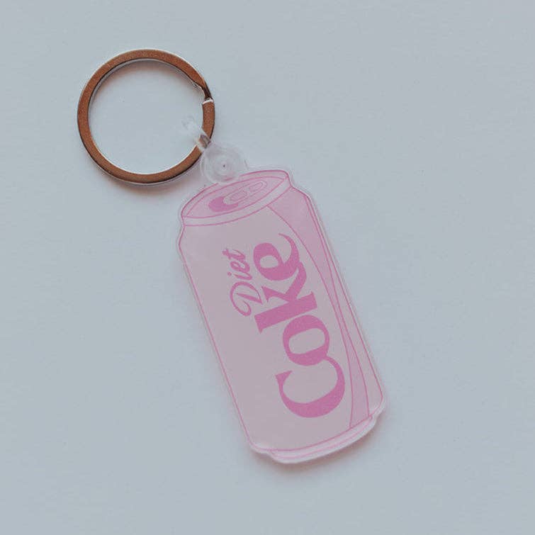 Pink Diet Coke Aesthetic Keychain | Cute Soda Lover Acrylic Keyring