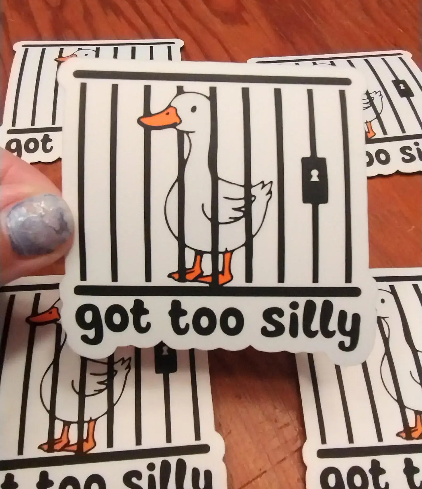 Funny Goose Meme Sticker – Got Too Silly Vinyl Decal
