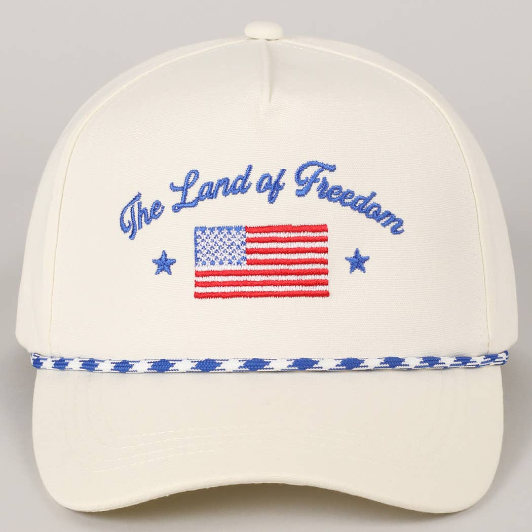 Land of Freedom American Flag Trucker Hat | Embroidered Patriotic Cap