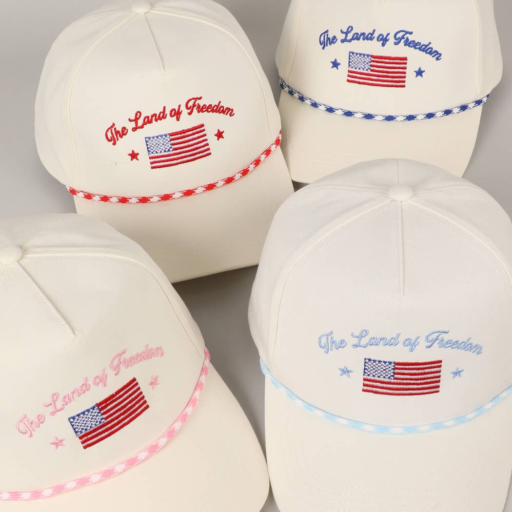 Land of Freedom American Flag Trucker Hat | Embroidered Patriotic Cap