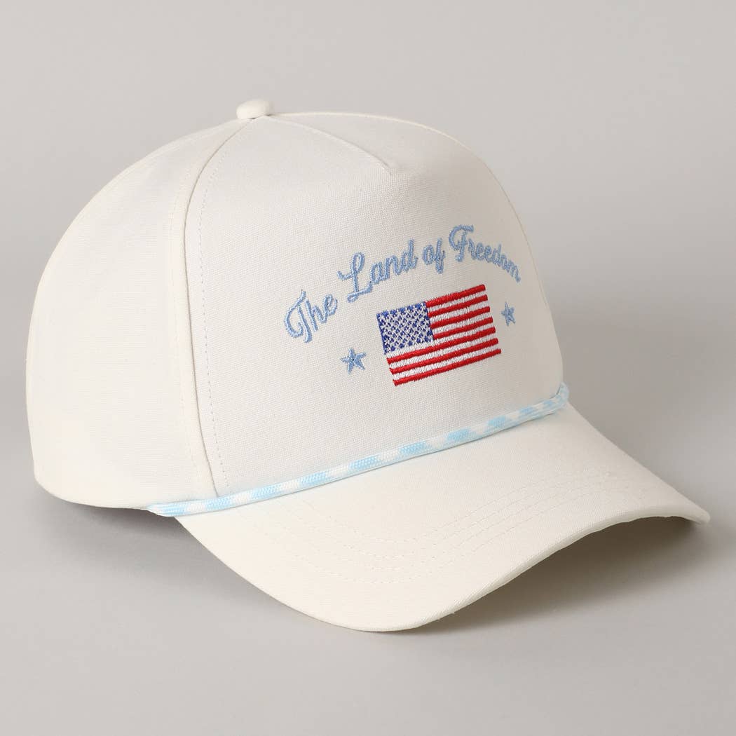 Land of Freedom American Flag Trucker Hat | Embroidered Patriotic Cap