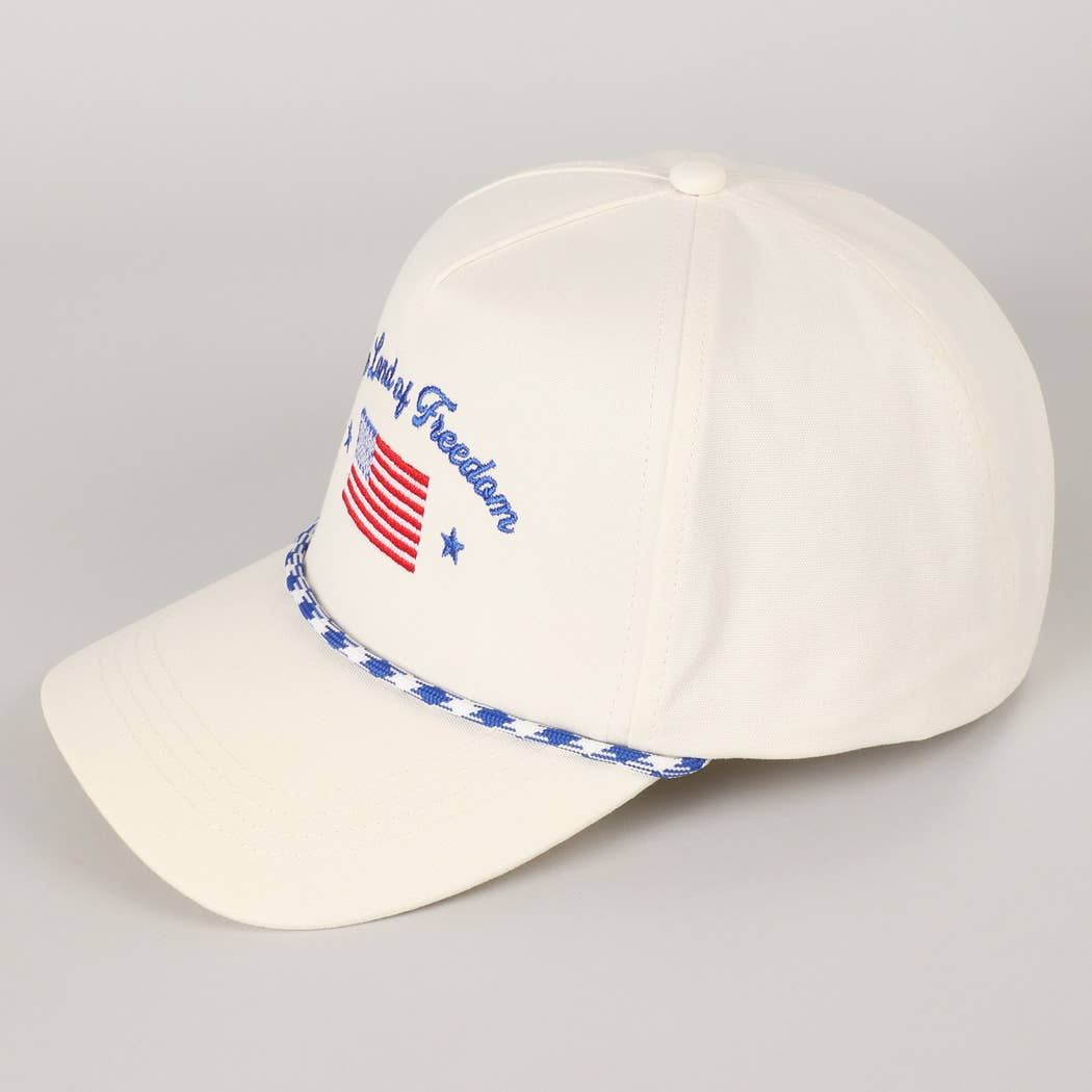 Land of Freedom American Flag Trucker Hat | Embroidered Patriotic Cap