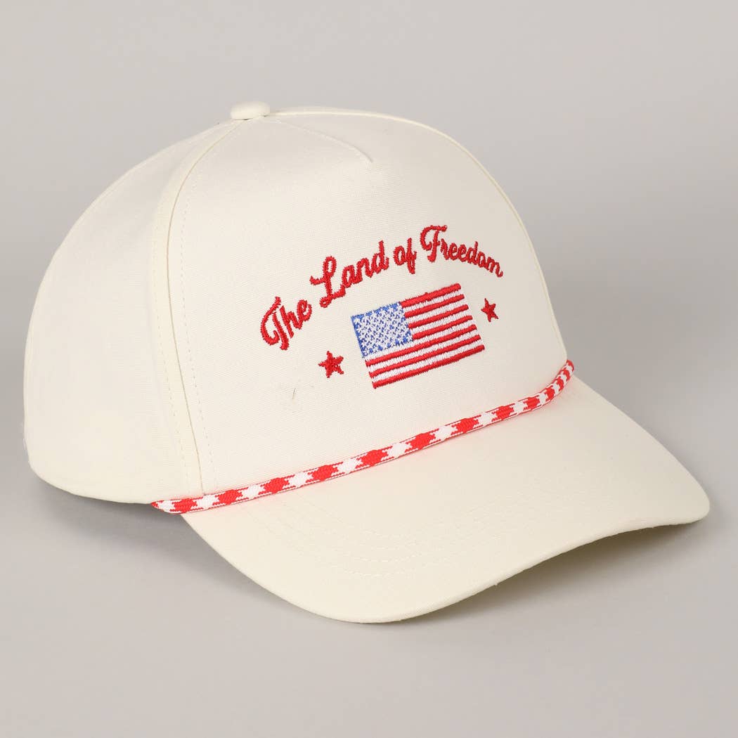 Land of Freedom American Flag Trucker Hat | Embroidered Patriotic Cap