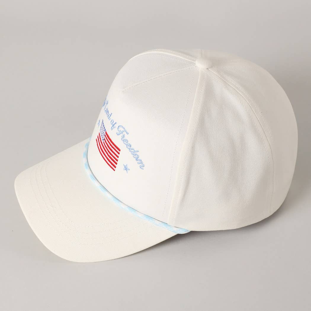 Land of Freedom American Flag Trucker Hat | Embroidered Patriotic Cap