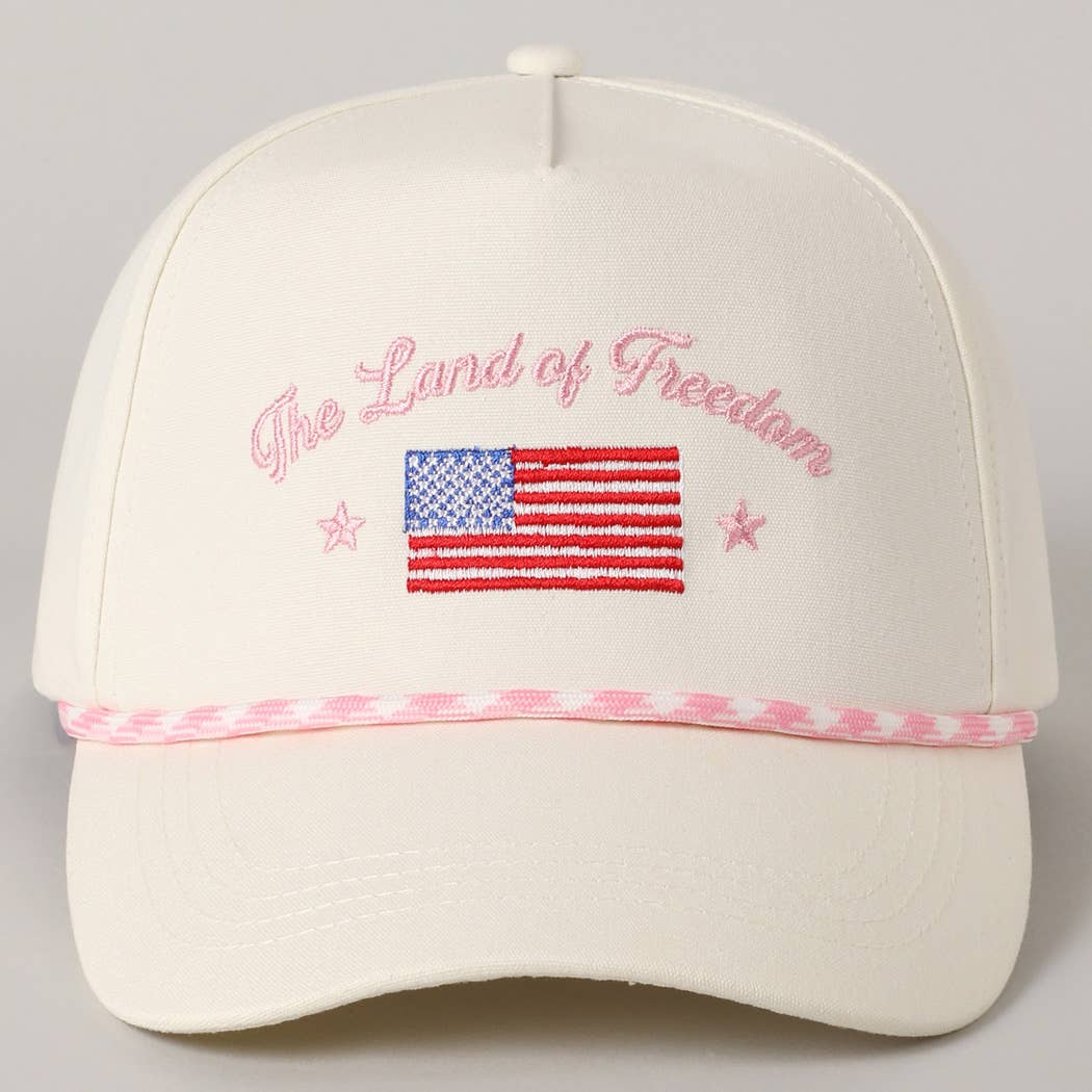 Land of Freedom American Flag Trucker Hat | Embroidered Patriotic Cap