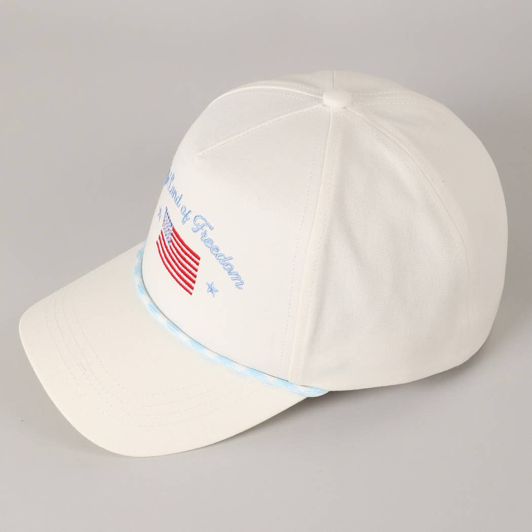 Land of Freedom American Flag Trucker Hat | Embroidered Patriotic Cap