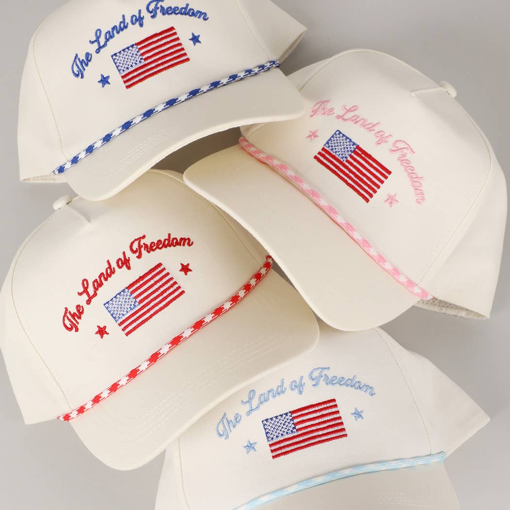 Land of Freedom American Flag Trucker Hat | Embroidered Patriotic Cap