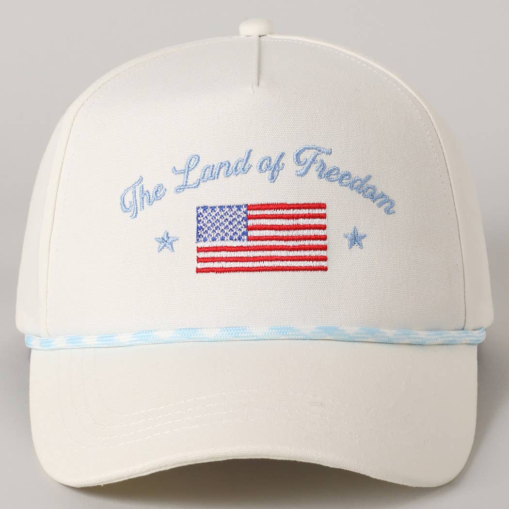 Land of Freedom American Flag Trucker Hat | Embroidered Patriotic Cap
