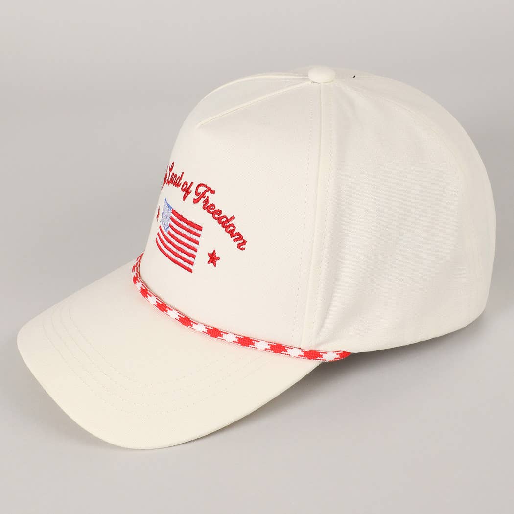 Land of Freedom American Flag Trucker Hat | Embroidered Patriotic Cap