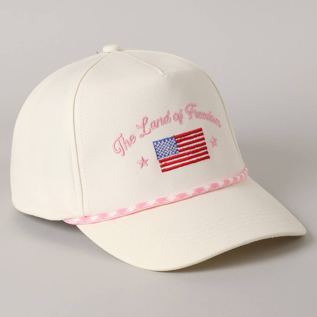 Land of Freedom American Flag Trucker Hat | Embroidered Patriotic Cap