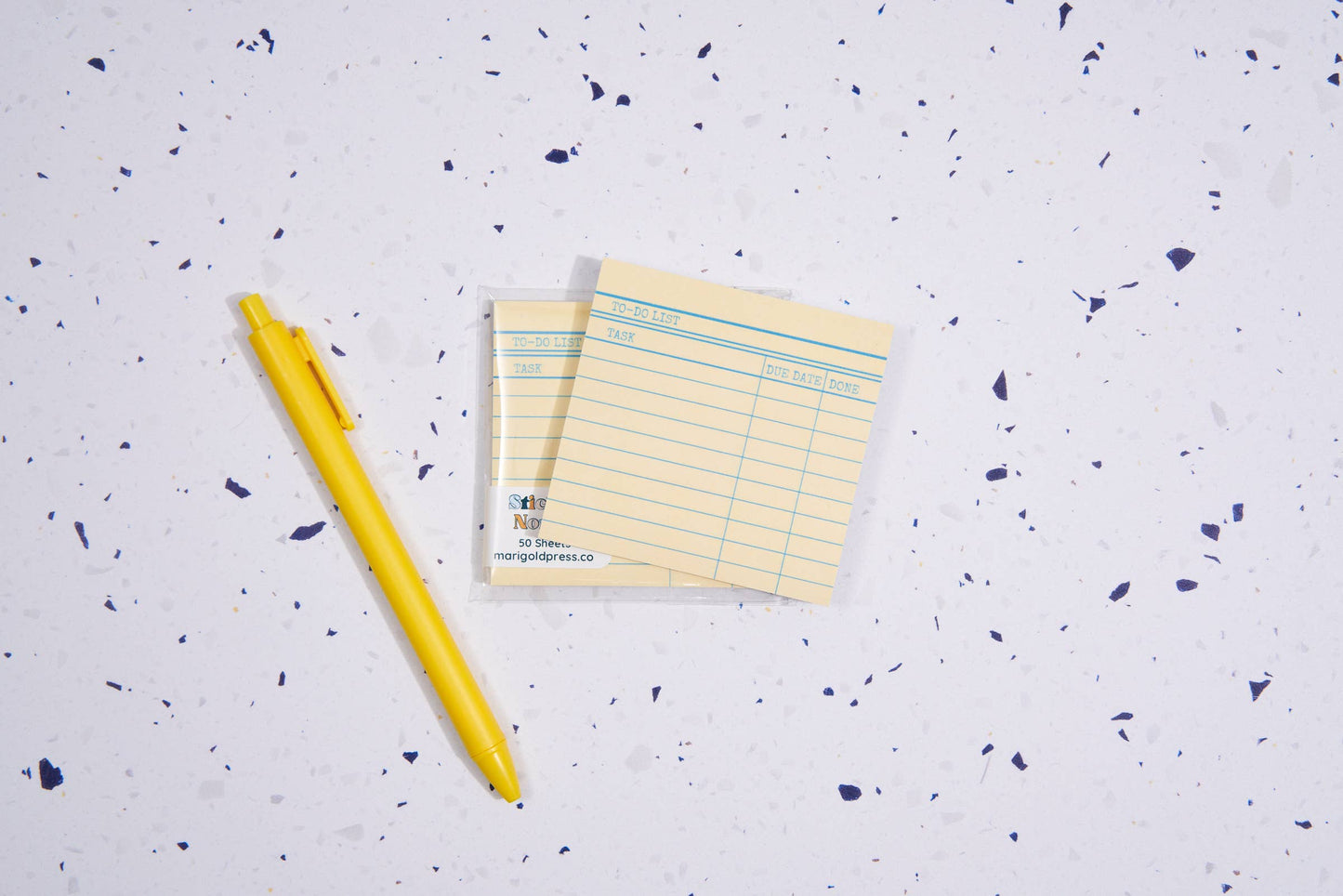 Library Card Sticky Notes | Yellow Vintage Reader Post-it® Pad