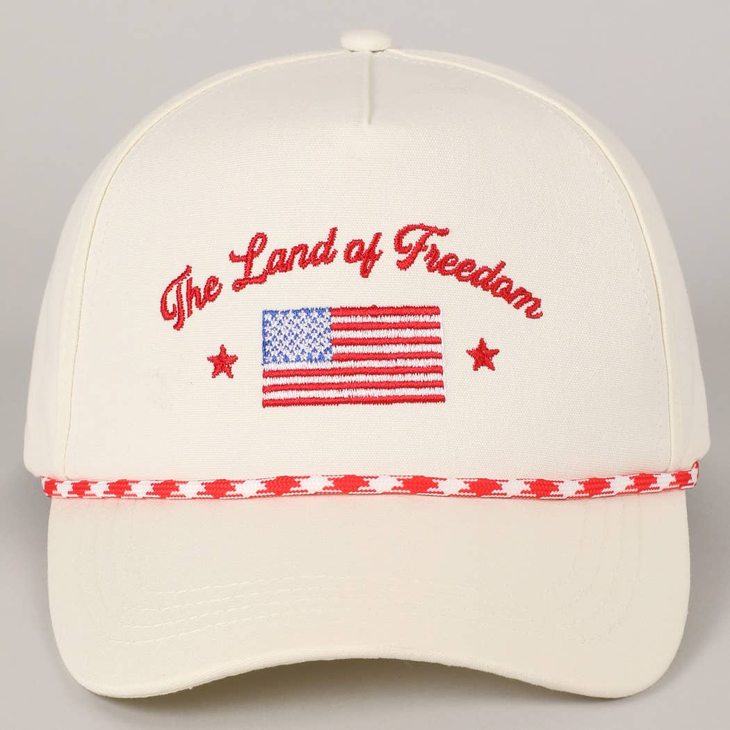 Land of Freedom American Flag Trucker Hat | Embroidered Patriotic Cap