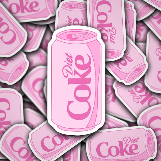Pink Diet Coke Aesthetic Sticker | Cute Girly Soda Vinyl Decal