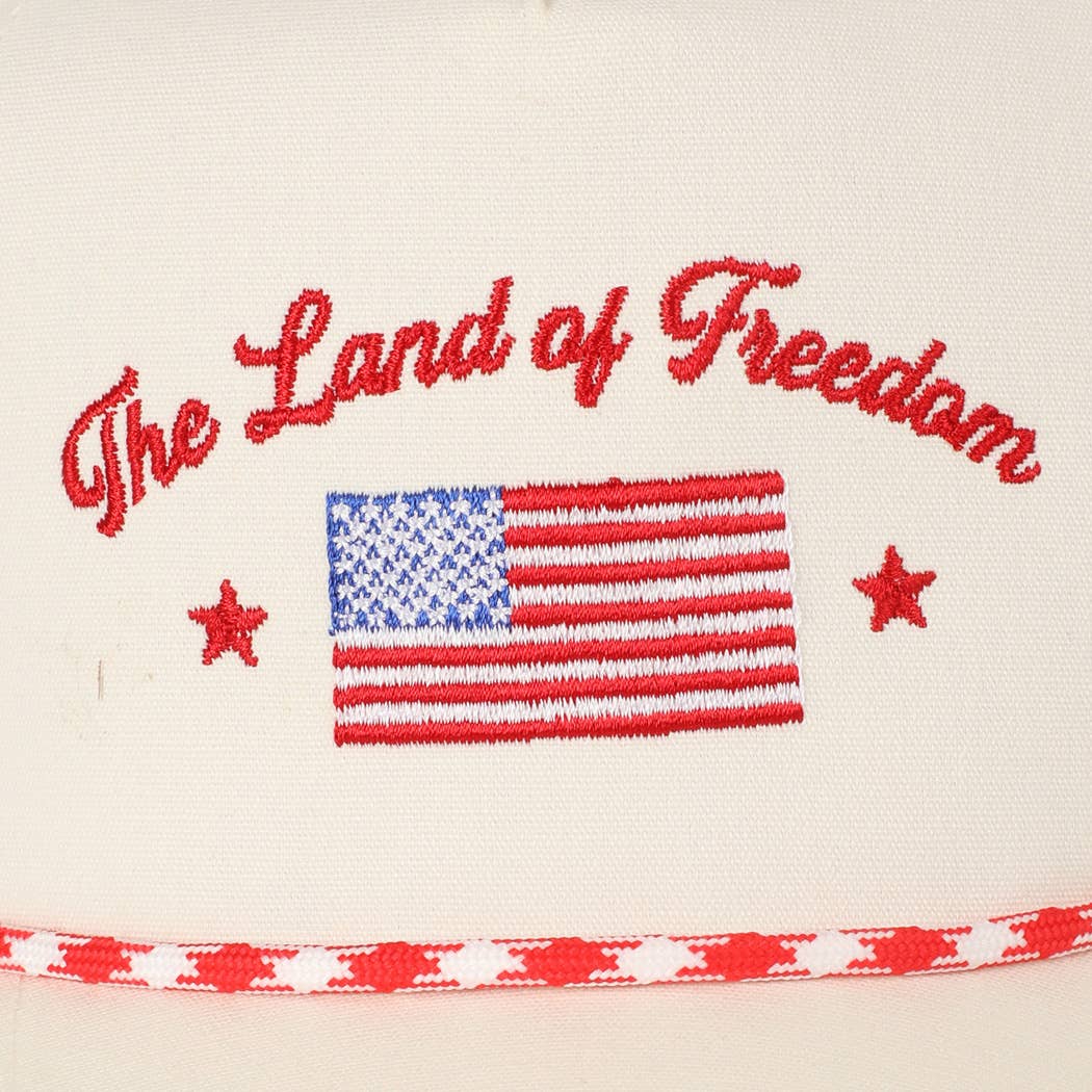 Land of Freedom American Flag Trucker Hat | Embroidered Patriotic Cap